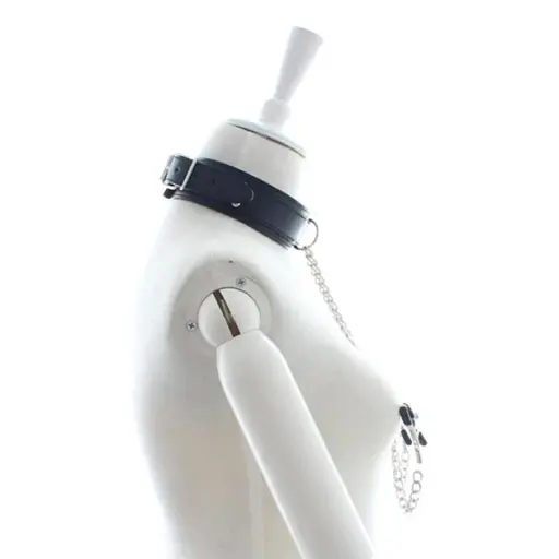 Чокер з кліпсами для сосків I’MCUM Seduce із ланцюжками Екошкіра Чорний (IM-SM220) - фото 2