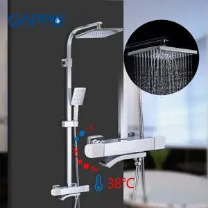 Душова система з термостатом Gappo G2499-40, вилив - перемикач на лійку, 3-функції, нержавіюча сталь - фото 3