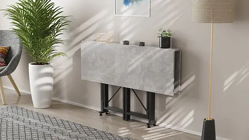 Стол-книга трансформер Спайдер Ferrum-decor 750x1150x880 Черный металл ДСП Бетон 16 мм (FRD-105094) - фото 7