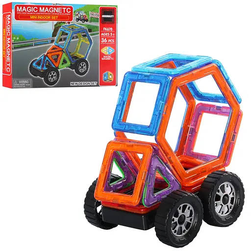 Конструктор магнітний MAGIC MAGNETIC 36дет.кор.24*4*17см FK678