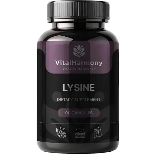 L-лізину гідрохлорид VitalHarmony Lysine, 90 капсул для підтримки імунної системи