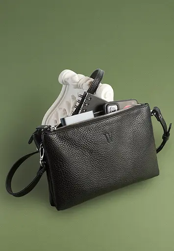 Шкіряна сумка Lina чорна флотар - фото 6