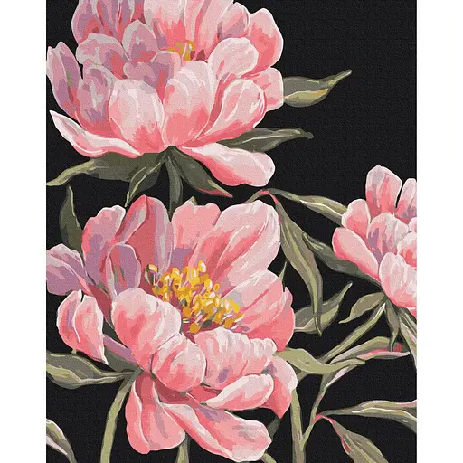 Картина за номерами на підрамнику Brushme Мова півоній LUNATART