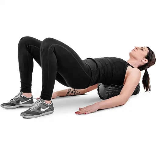 Роллер массажер Hop-Sport (валик, ролик) для кроссфита и йоги HS-001YG черный - фото 2