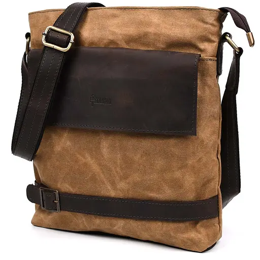 Чоловіча шкіряна сумка через плече TARWA 27х31х8 см sum0026668 - фото 3
