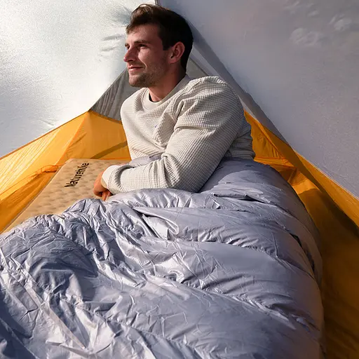 Спальник з натуральним пухом Naturehike CW700 CNK2450WS048, p-р L, чорно-блакитний - фото 7