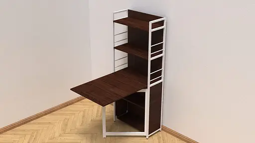 Стол книга с этажеркой Практик 2 Ferrum-decor 1555x640x990 Белый металл ДСП Венге Магия 16 мм (FRD-105392) - фото 4