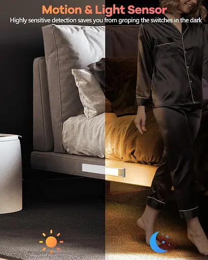 Світильник HIBOITEC 65 світлодіодів 3 колірні температури з датчиком руху 2500 мАг - фото 5