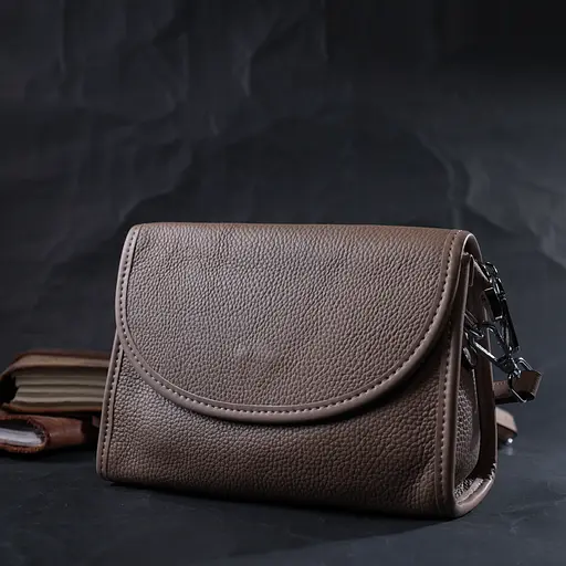 Кожаная сумка Vintage с полукруглым клапаном 20.5х14х8.5 см sum0029045 - фото 10