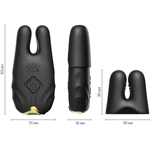 Смарт-вибратор для груди Zalo Nave Obsidian Black пульт ДУ - фото 3
