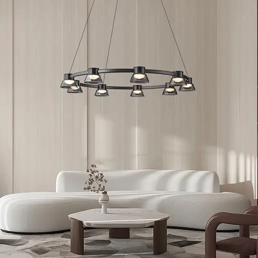 Підвісна люстра у формі кільця із серії Hildfrid Line.F Діаметр 80см - фото 3