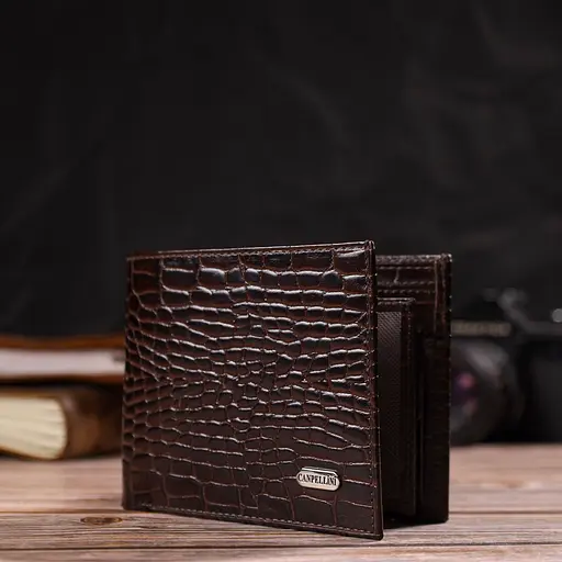 Мужской кожаный кошелек Canpellini 12х9.7х2 см acs0025647 - фото 6