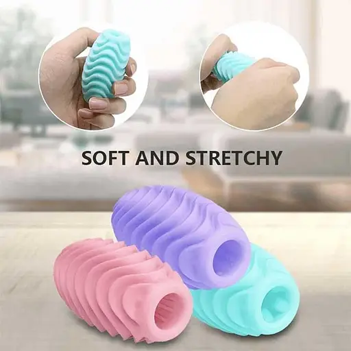 Яйцо-мастурбатор текстурированное двустороннее силикон мужской аксессуар компактный фиолетовый - фото 4