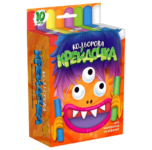 Крейда кольорова серії Крейдочка, великі, 10 кольорів, Danko Toys