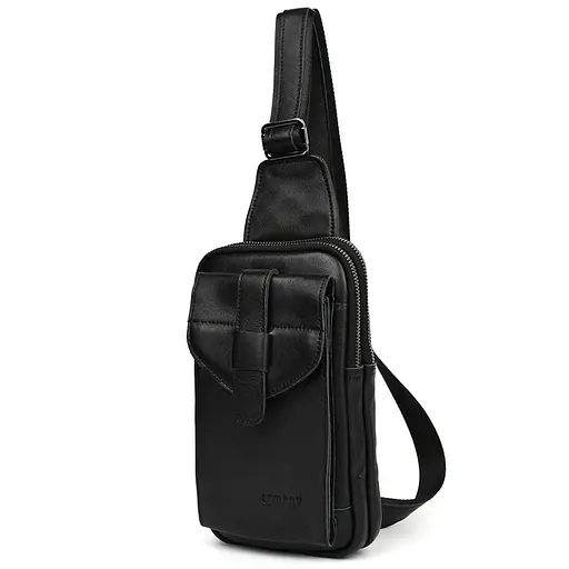 Мужской кожаный слинг на два отделения LIMARY 30х16.5х5 см sum0028213 - фото 7