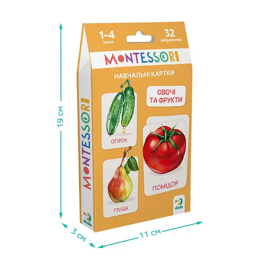 Детский набор учебных карт Монтессори Овощи и фрукты DoDo Toys 301232, 32 изображения - фото 5