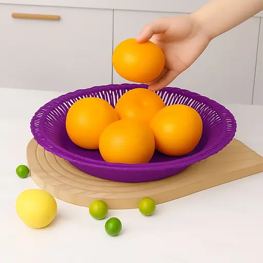 Фруктовниця пластикова кругла тарілка підставка для фруктів Ø 28 см Фіолетовий 87877 - фото 1