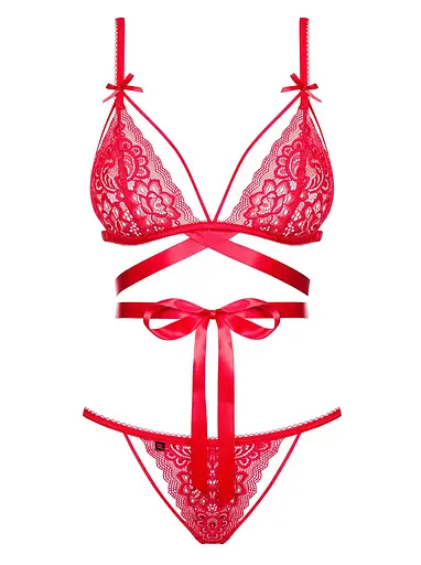 Еротичний комплект Obsessive Lovlea L/XL червоний - фото 5