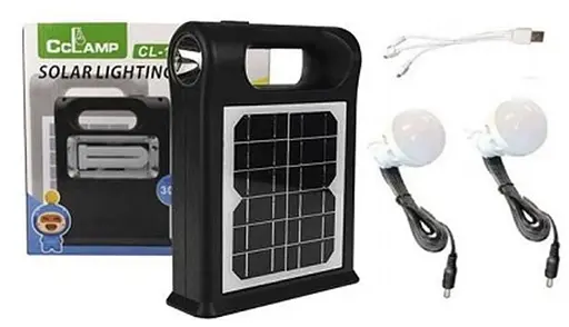 Солнечная зарядная станция + LED фонарь Cclamp CL-12 30W с лампочками + Power Bank - фото 4