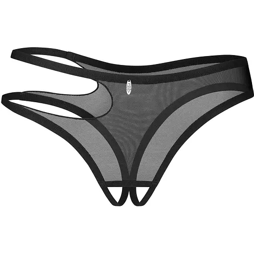 Стрінги Obsessive Saturis otwarte 2XL/3XL (чорний)