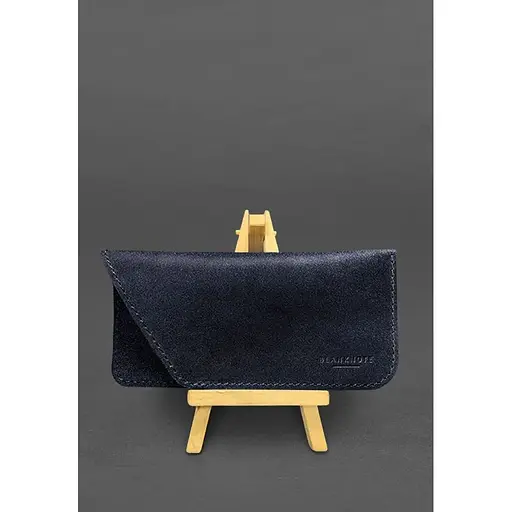 Кожаный чехол для очков BlankNote Краст Темно-синий  - фото 5