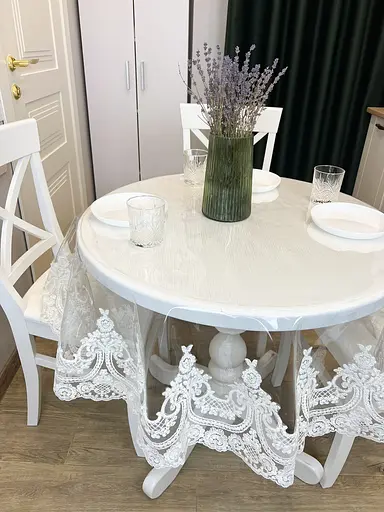 Силіконова скатертина з молочним мереживом Арка Elit 270х150 см - фото 10