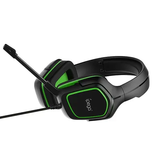 Дротова гарнітура iPega Gaming PG-R006G, 3.5mm, Noice Reduction, black-green - фото 3