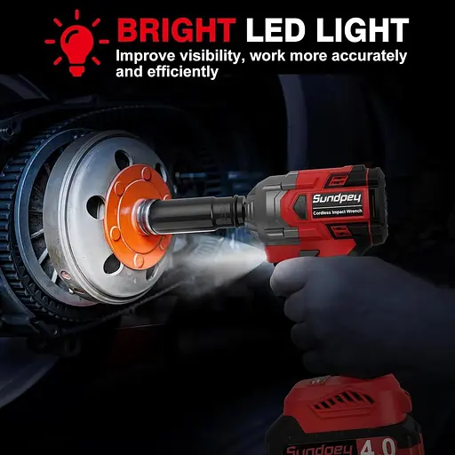 Акумуляторний ударний гайковер Sundpey 650N·m - 21V 1/2-дюймовий безщітковий електричний ударний пістолет з акумуляторною батареєю - фото 2