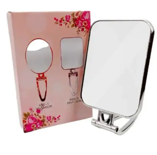 Дзеркало косметичне Salon Professional настільне 6 дюймів для щоденного макіяжу прямокутник рожеве золото - фото 1