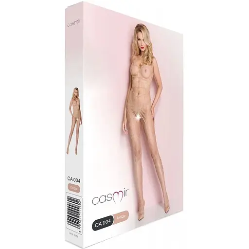 Тілесний ажурний бодістокінг Casmir CA004 зі складним вертикальним плетінням - фото 7