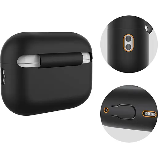Чехол AhaStyle Colorful Silicone Case для AirPods Pro 2 Black (CP-187-2-C-BK) [133833] - фото 3