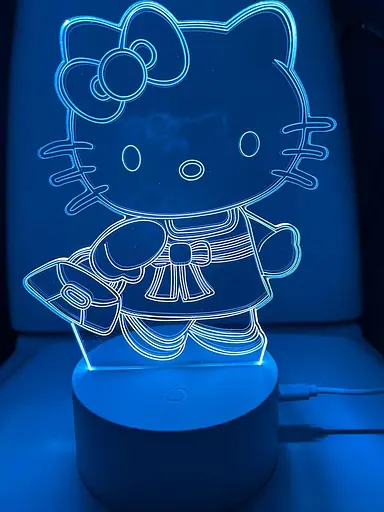 Светильник ночник 3D Hello Kitty 220в, RGB 16 цветов, цв, USB - фото 5