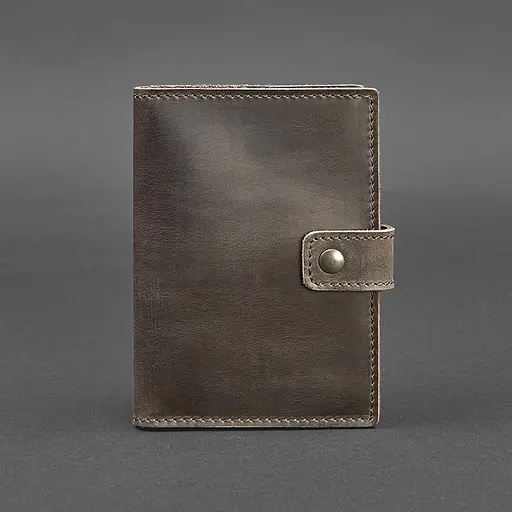 Шкіряна обкладинка для паспорта 5.0 (з віконцем) темно-коричнева - фото 6