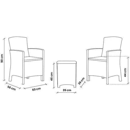 Набор садовой мебели Bica Lido terrace серо-бежевый - фото 7