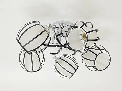 Стельова люстра на 5 плафонів 91195/5 хром+чорний