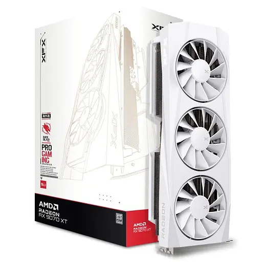 Видеокарта XFX AMD Radeon RX 9070 XT 16GB Quicksilver White Gaming Edition (RX-97TQICKW9) (GDDR6, 256 bit, PCI-E v5.0 x16) - фото 5