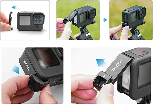 Дверца с отверстием для зарядки Telesin GP-CLC-G11 для GoPro 11/10/9 [91419] - фото 5