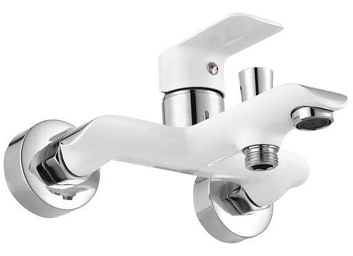 Змішувач для ванни Rea Bloom настінний з виливом білий/хром REA-B9918 Білий - фото 3