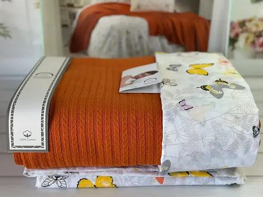 Постільна білизна з в’язаним пледом Orange Romeo Home pbe0051434 - фото 2