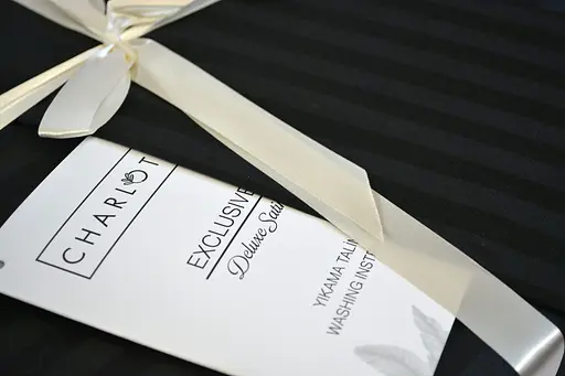 Постільна білизна Charlotte Black Сатин-Stripe / простирадло на резинці 180x200см Cotton Shine pbe0052117 - фото 4