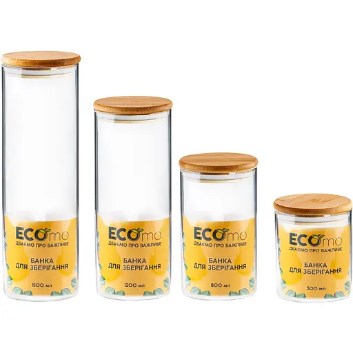 Банка Ecomo C-Line кришка бамбук 1200 мл (BR0922) - фото 2