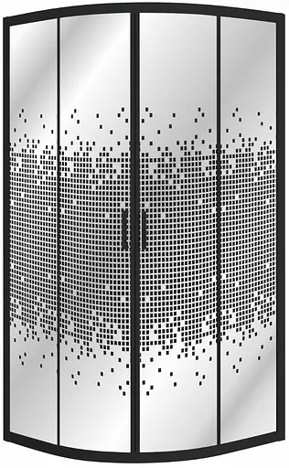 Душевая кабина угловая Eger Tisza 90x90 раздвижная стекло Negy мелкий поддон black 599 -021BN, тонированное, черное - фото 1