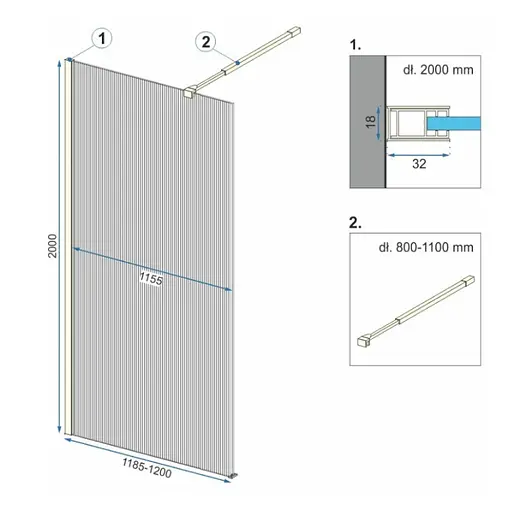 Душова стінка Rea Aero 120 intimo brushed gold REA-K4127, прозорий, золотий - фото 6