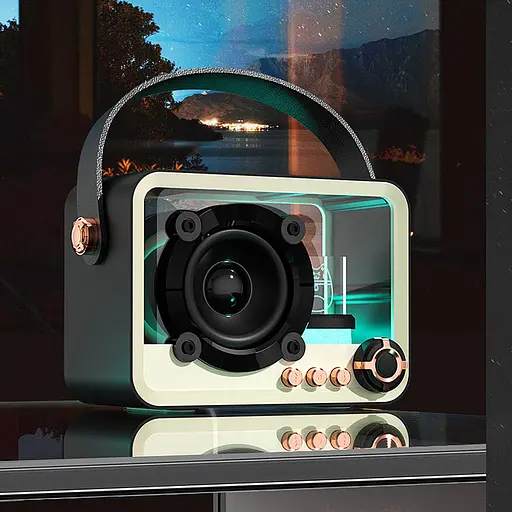 Bluetooth колонка QD05 Retro Style Black - фото 4