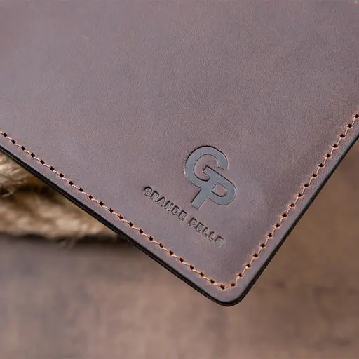 Кожаный портмоне Grande Pelle 12х8х1 см acs0016120 - фото 9