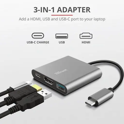 Адаптер Trust Dalyx Usb-C 3-в-1 - Type-C HDMI Usb (TR-23772) - фото 4