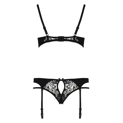 Комплект белья Passion PAULINE Set black: стрэпы: лиф L/XL - фото 6