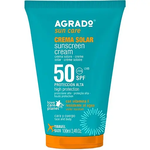 Крем для тела Agrado Protector Solar Crema солнцезащитный SPF 50 в тубе 100 мл - фото 1