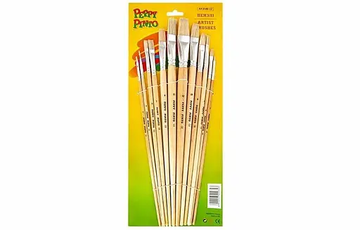 Набір пензликів пласких, 12 шт, щетина AB-12 Peppy Pinto MARCO (6924247420343) - фото 1