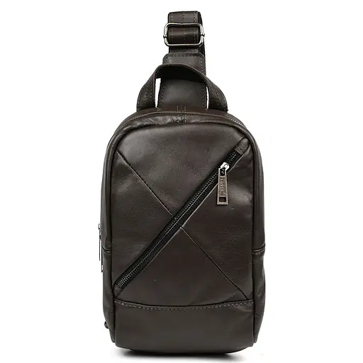 Рюкзак слинг кожаный с карманами TARWA 29х17х8 см sum0028225 - фото 3